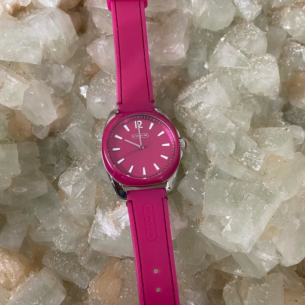 COACH pink silicone watch